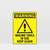 Custom Gate Signs,Warning Nailing Tools In Use